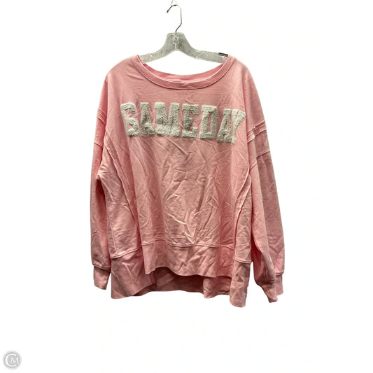 Top Long Sleeve By Cato In Pink, Size: Xxl