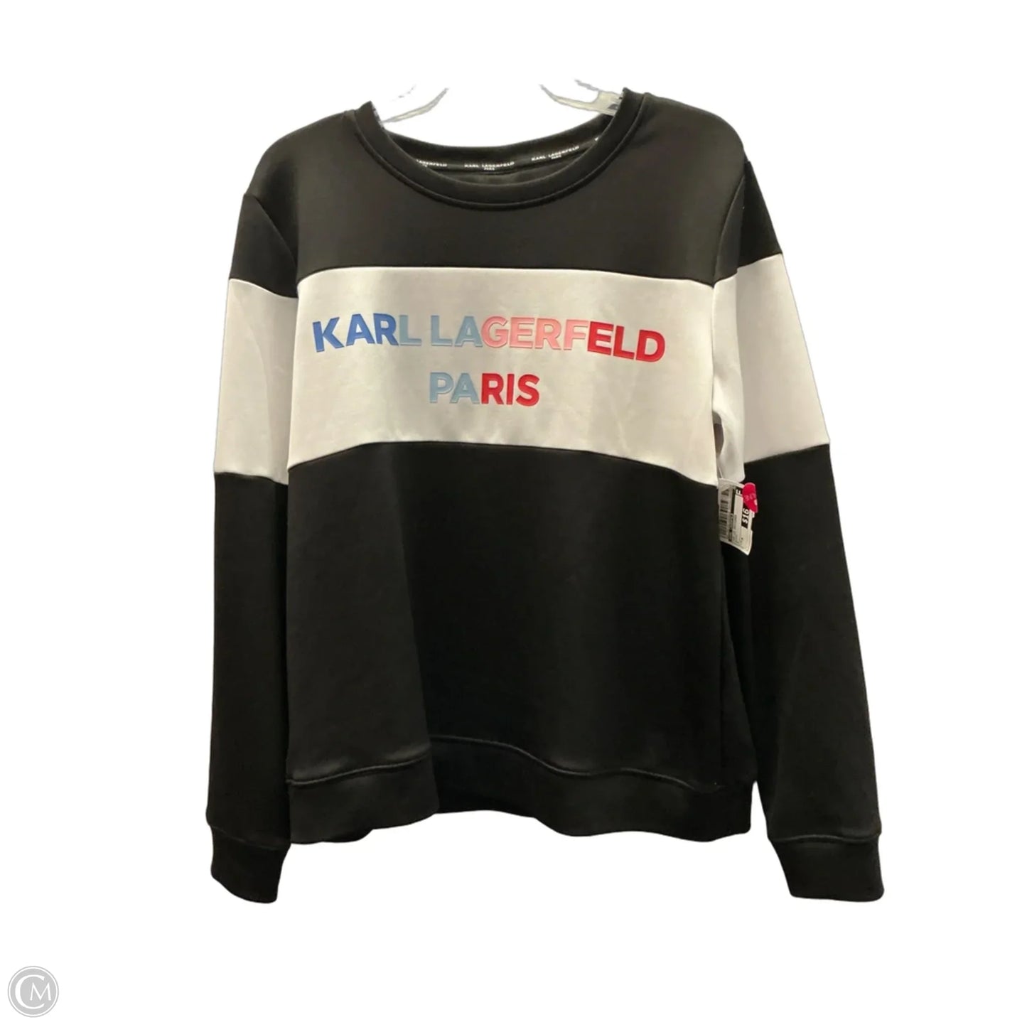 Top Long Sleeve Designer By Karl Lagerfeld In Black, Size: M