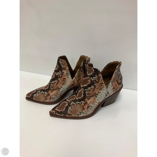 Boots Ankle Heels By Vince Camuto In Snakeskin Print, Size: 8