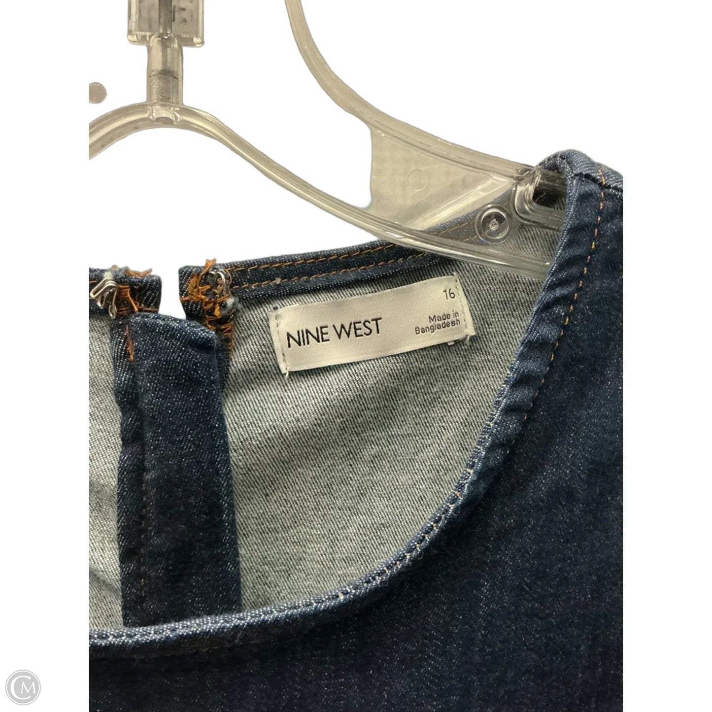 Dress Casual Midi By Nine West Apparel In Blue Denim, Size: 16
