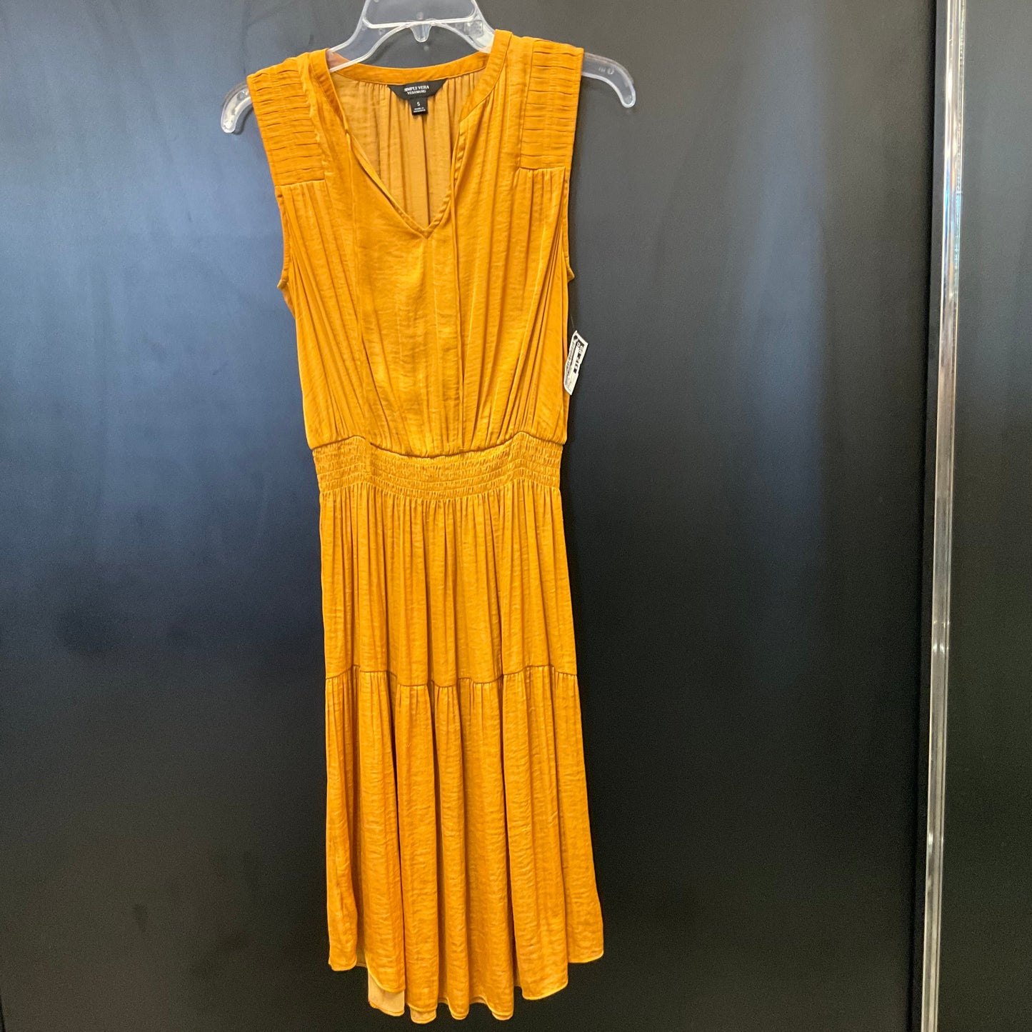 Dress Casual Midi By Simply Vera In Yellow, Size: S