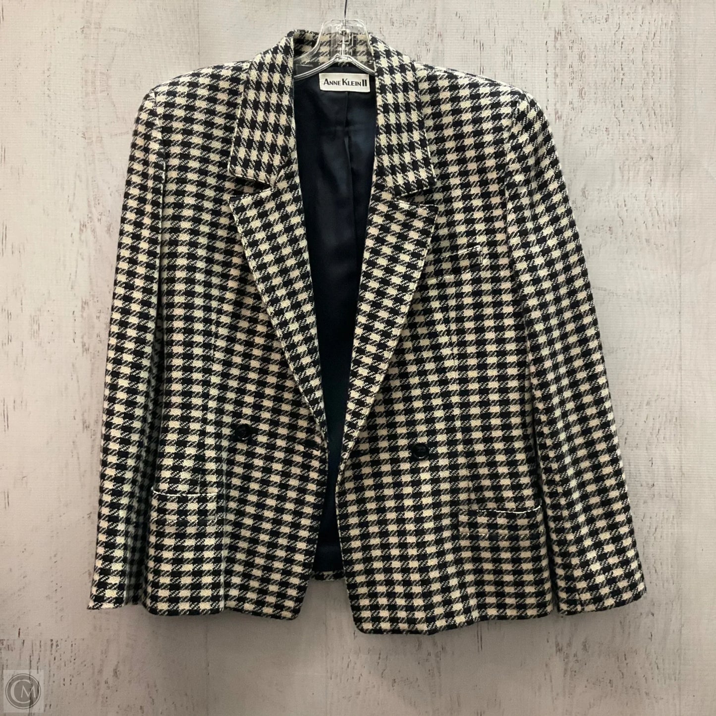 Blazer By Anne Klein In Black & White, Size: M