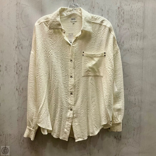 Top Long Sleeve By Bke In White, Size: Xs