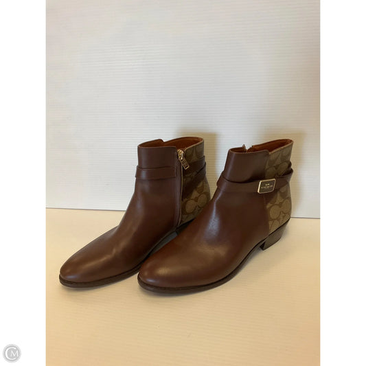 Boots Designer By Coach In Brown, Size: 8.5