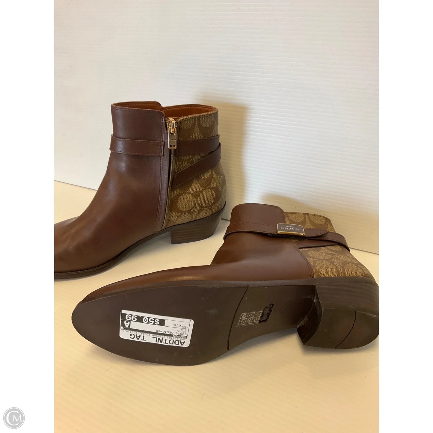Boots Designer By Coach In Brown, Size: 8.5