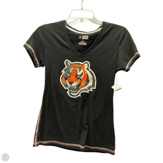 Athletic Top Short Sleeve By Nfl In Black, Size: S