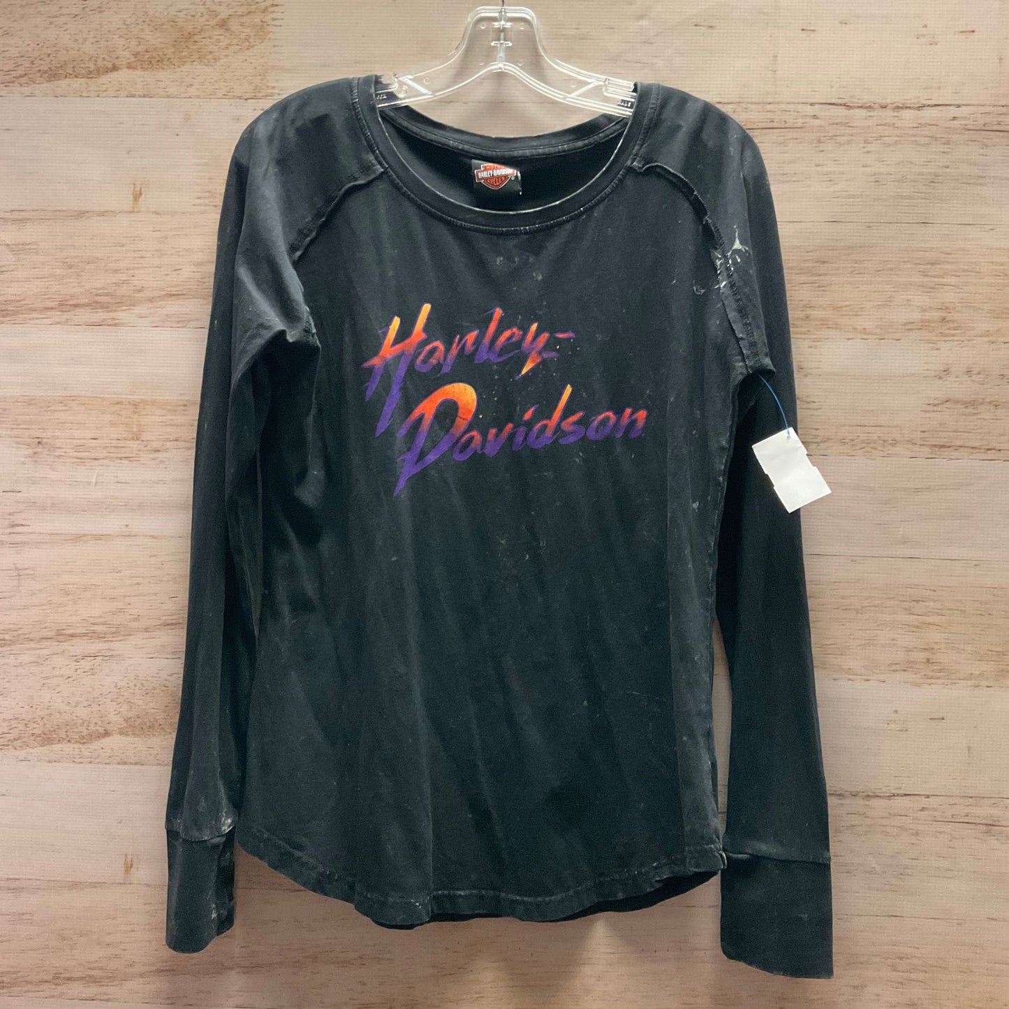 Top Long Sleeve By Harley Davidson In Black, Size: L