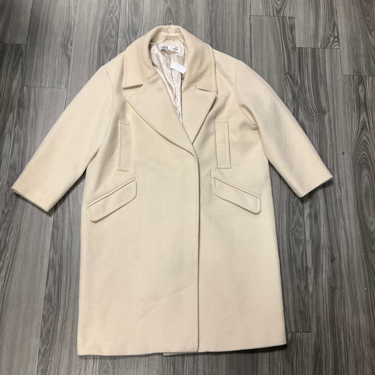 Coat Trench Coat By Zara In Cream, Size: Xl