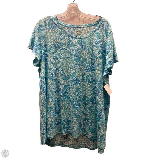 Top Short Sleeve Designer By Lilly Pulitzer In Blue, Size: Xxl