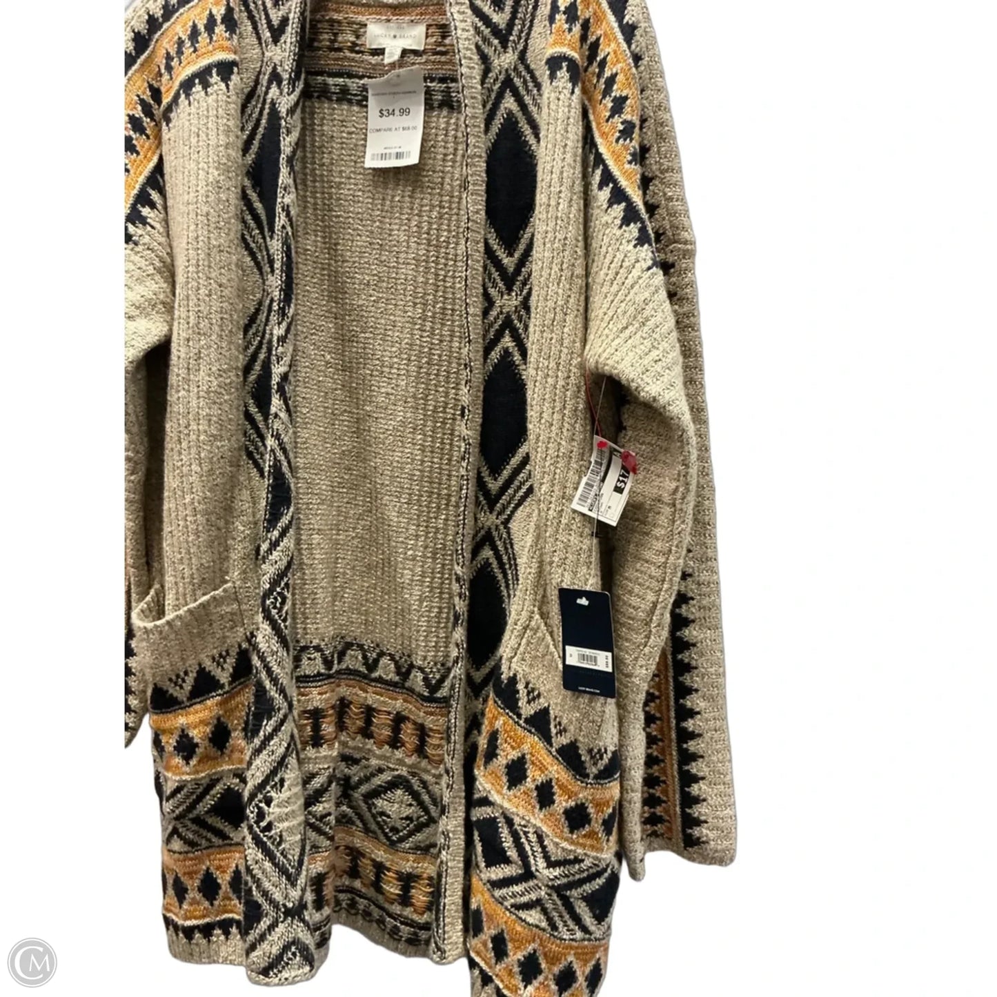 Cardigan By Lucky Brand In Brown, Size: M