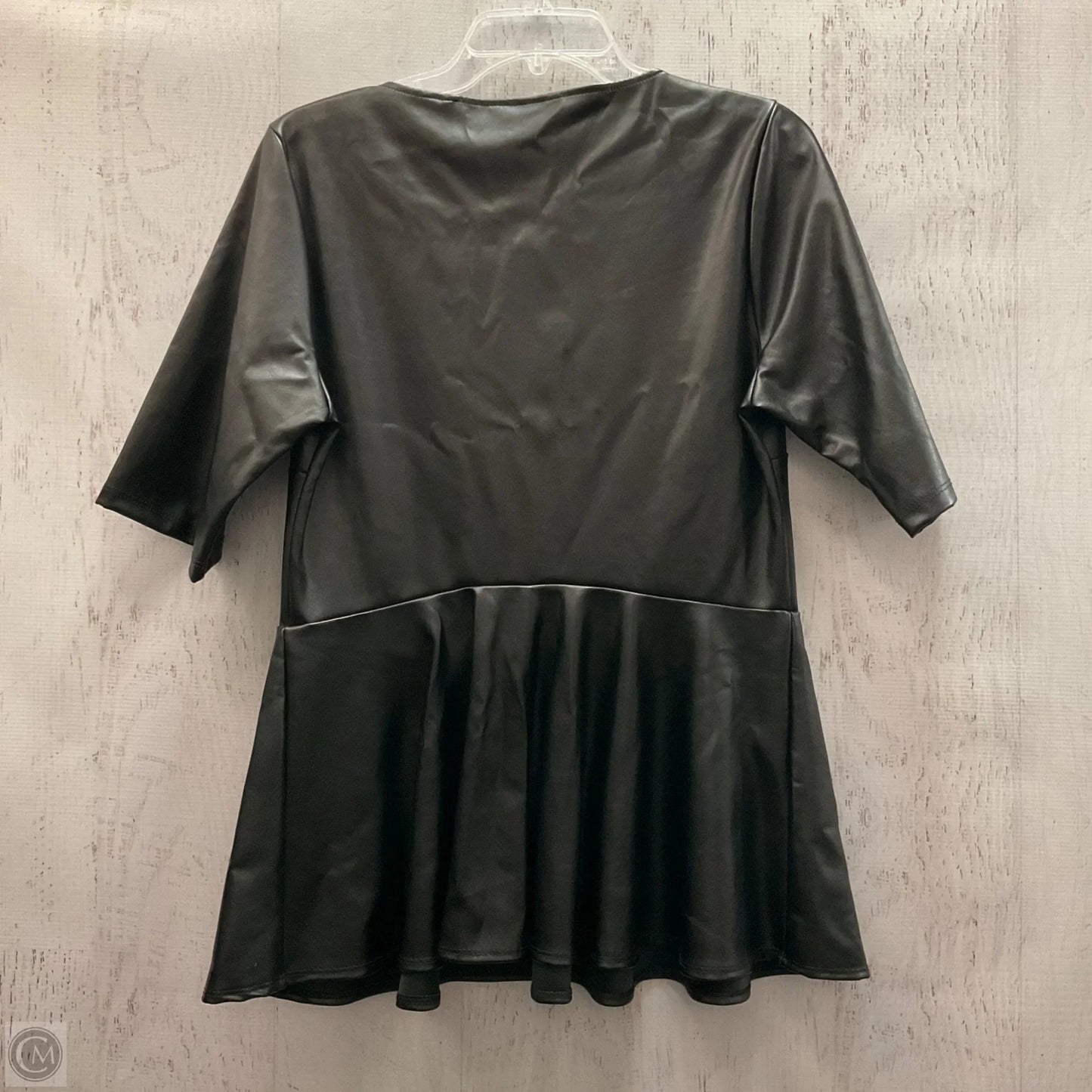 Top Short Sleeve By Ashley Stewart In Black, Size: L