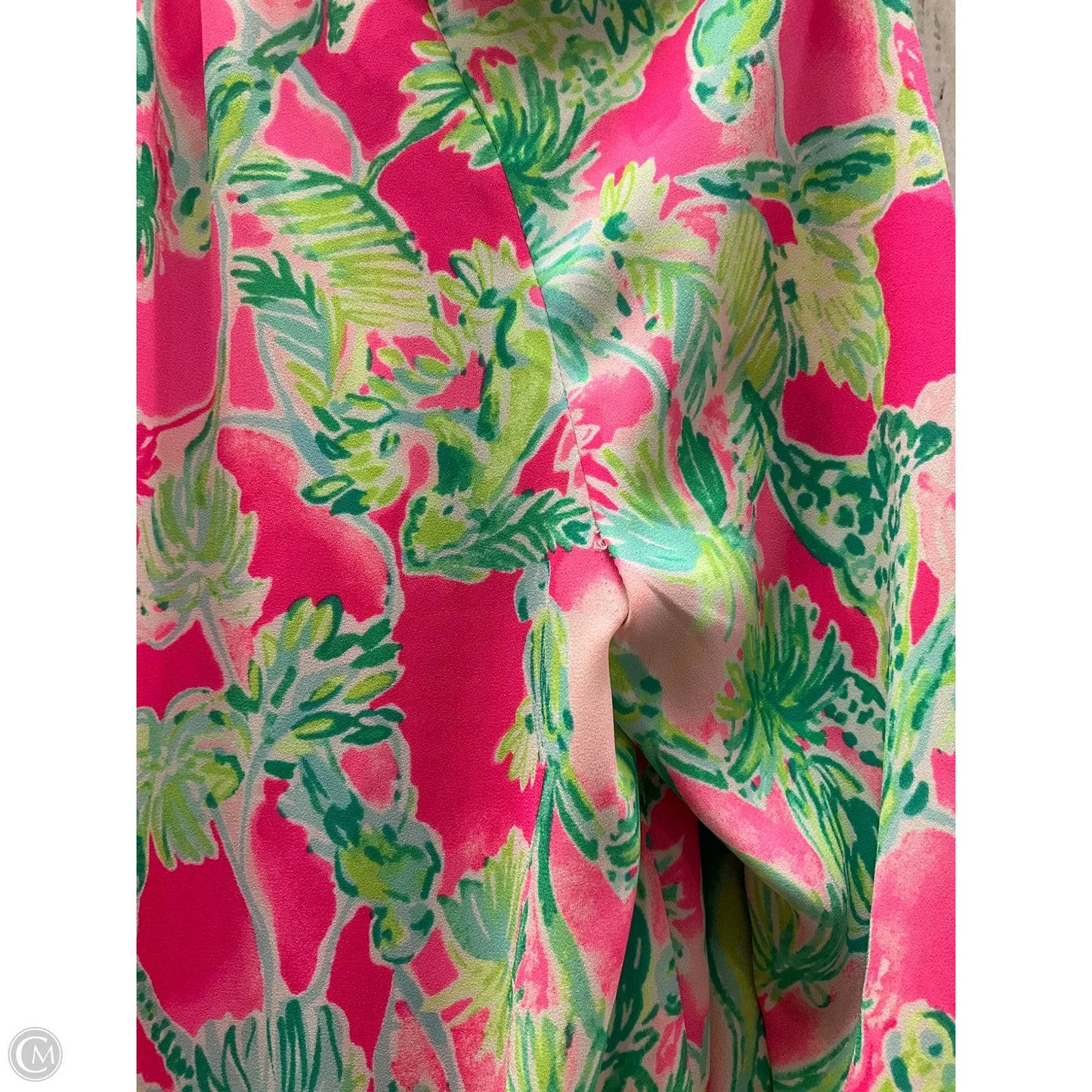 Top Long Sleeve Designer By Lilly Pulitzer In Green & Pink, Size: S