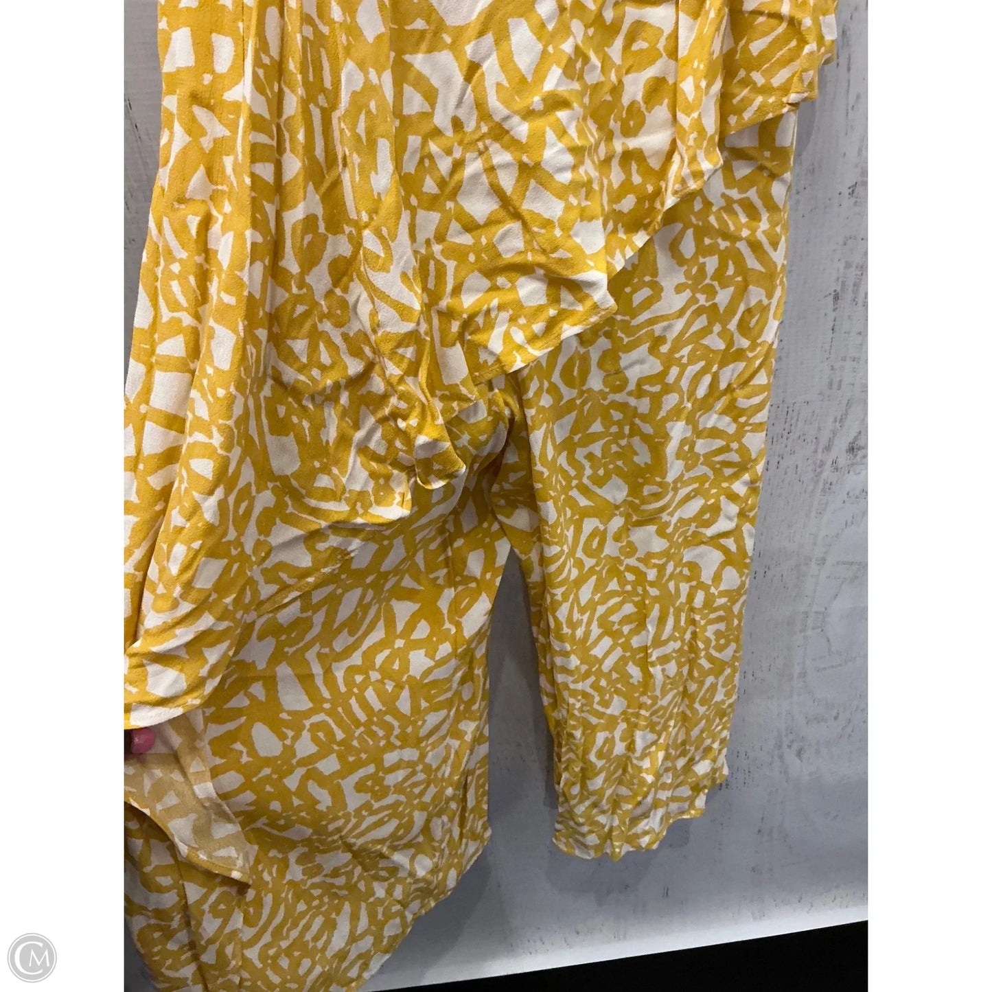 Jumpsuit By Maeve In White & Yellow, Size: 8p