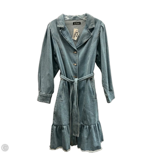 Dress Casual Midi By Vocal In Blue Denim, Size: M