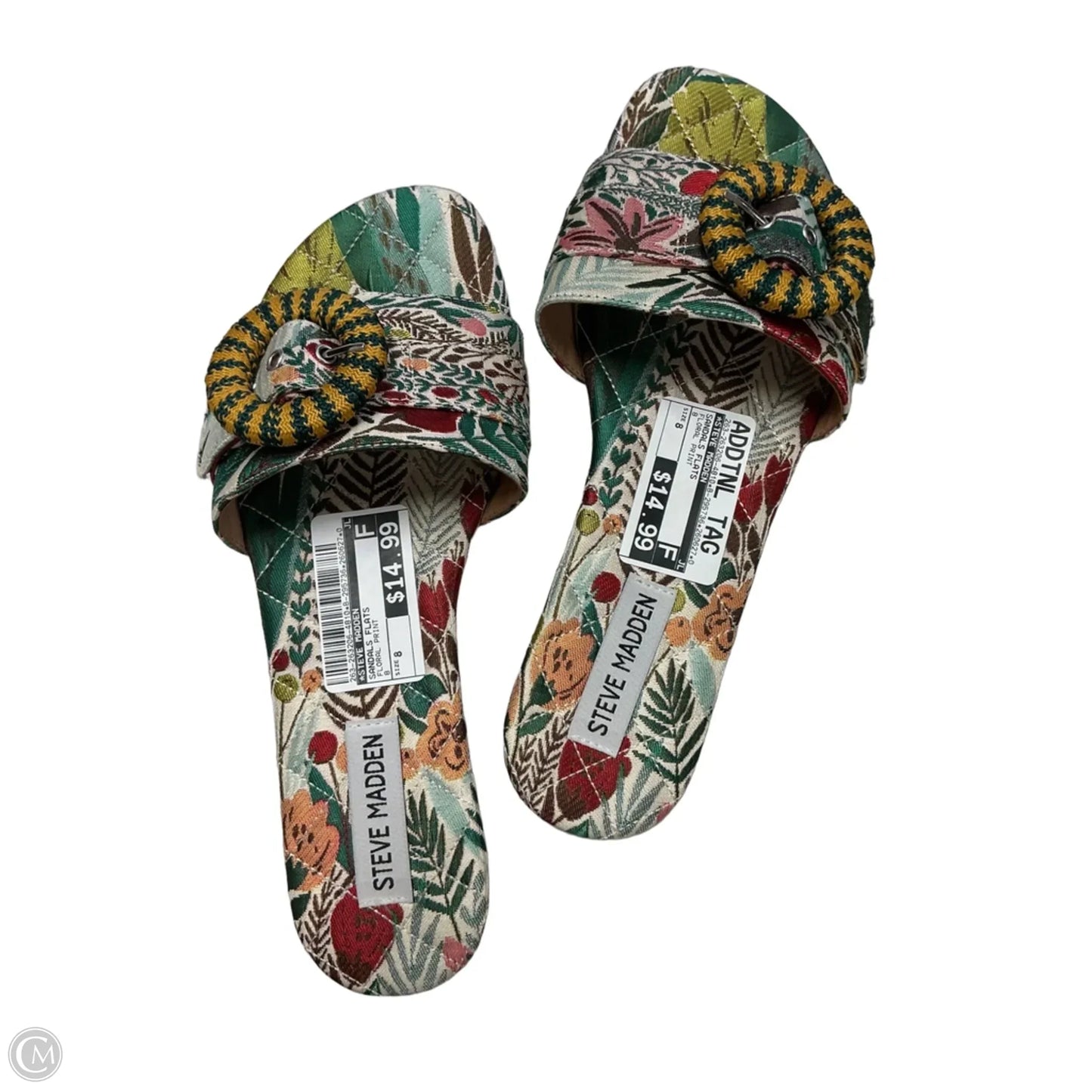 Sandals Flats By Steve Madden In Floral Print, Size: 8
