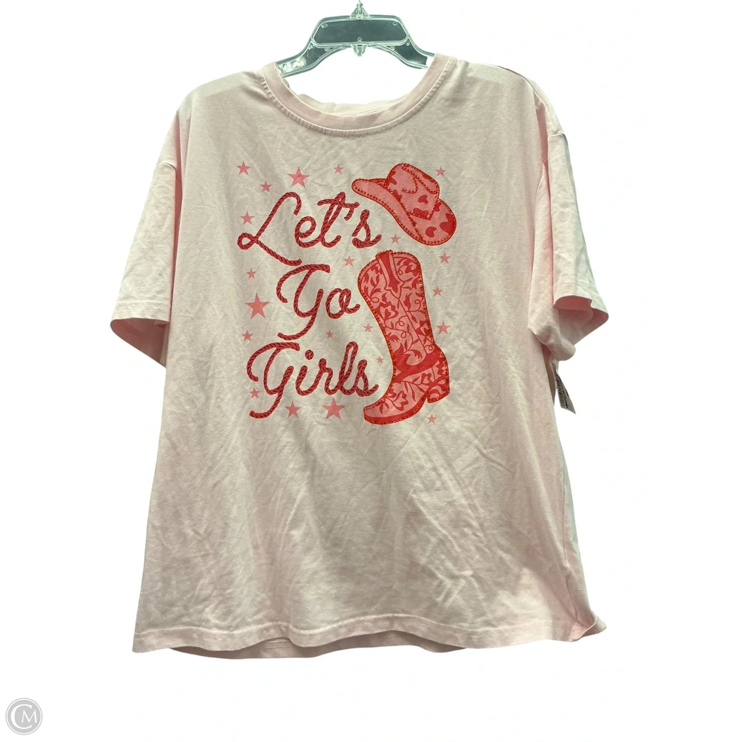 Top Short Sleeve Basic By Clothes Mentor In Pink, Size: L