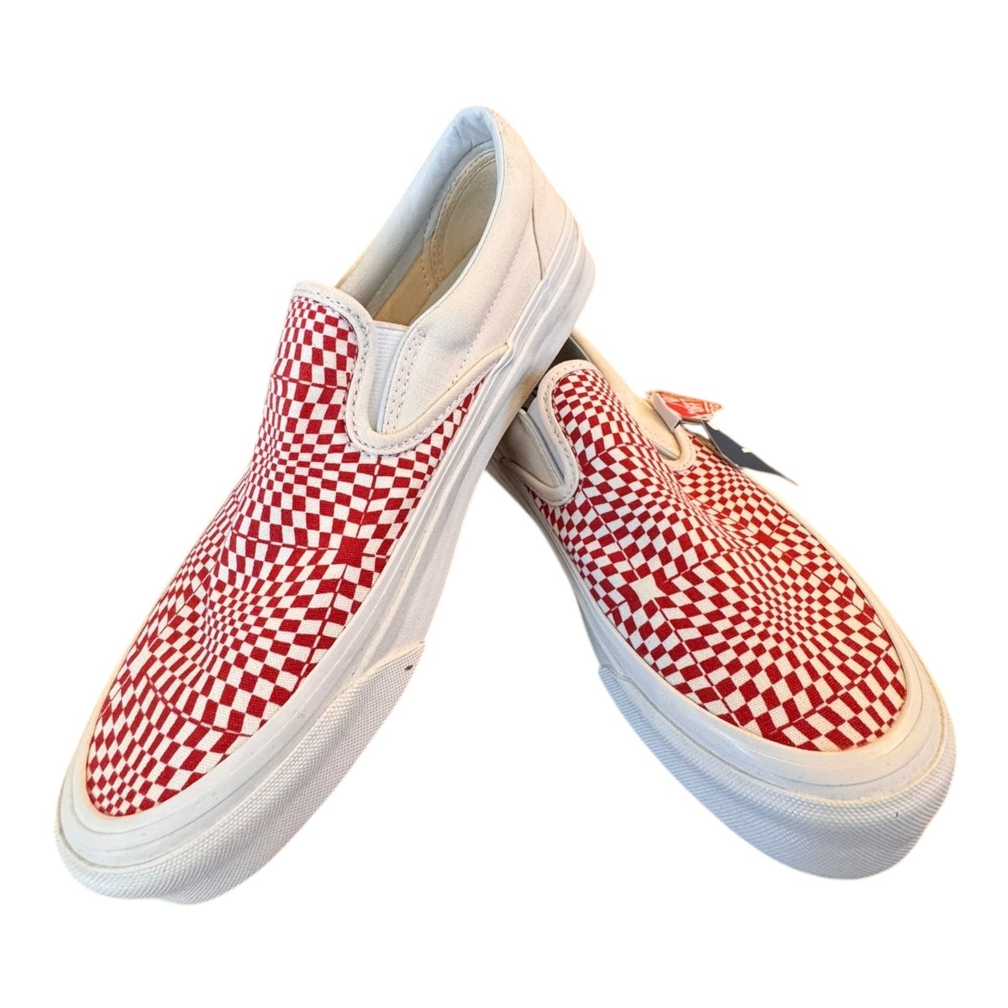 Shoes Sneakers By Vans In Cream & Red, Size:9.5