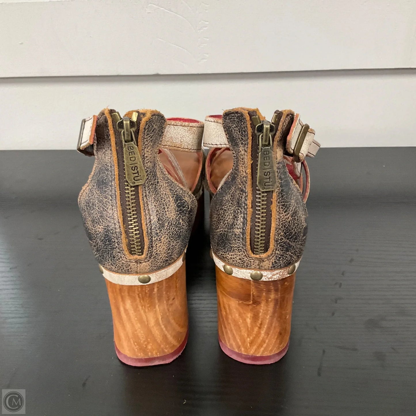 Sandals Heels Wedge By Bed Stu In Brown, Size: 10