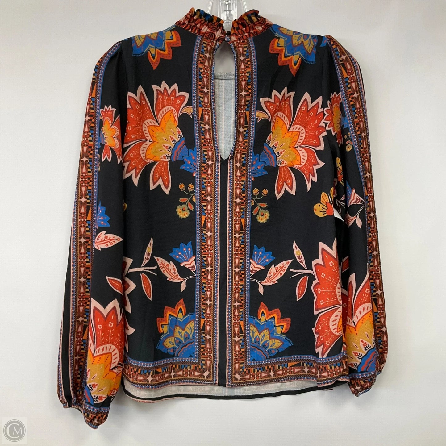 Top Long Sleeve By Braeve In Blue & Orange, Size: S