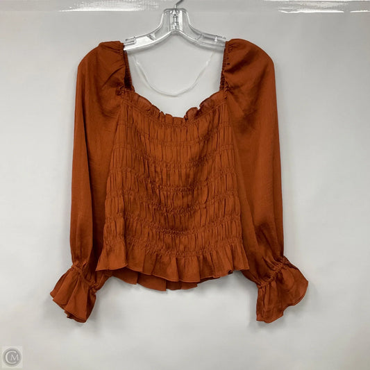 Blouse Long Sleeve By A New Day In Orange, Size: M