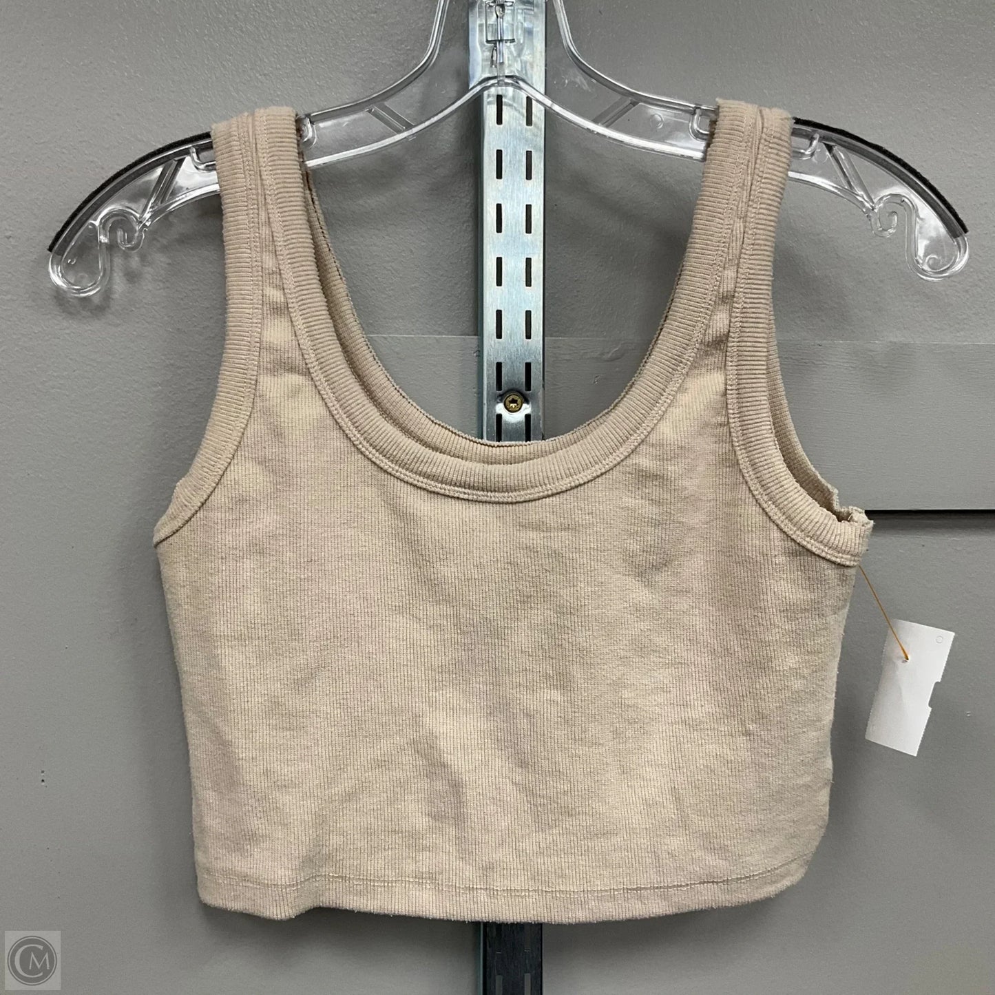 Cropped Top Sleeveless Basic By The Native One In Tan, Size: L