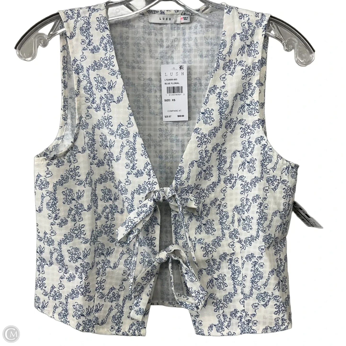 Top Sleeveless By Lush In Floral Print, Size: Xs