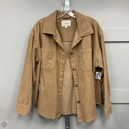 Jacket Shirt By Lucky Brand In Beige, Size: L