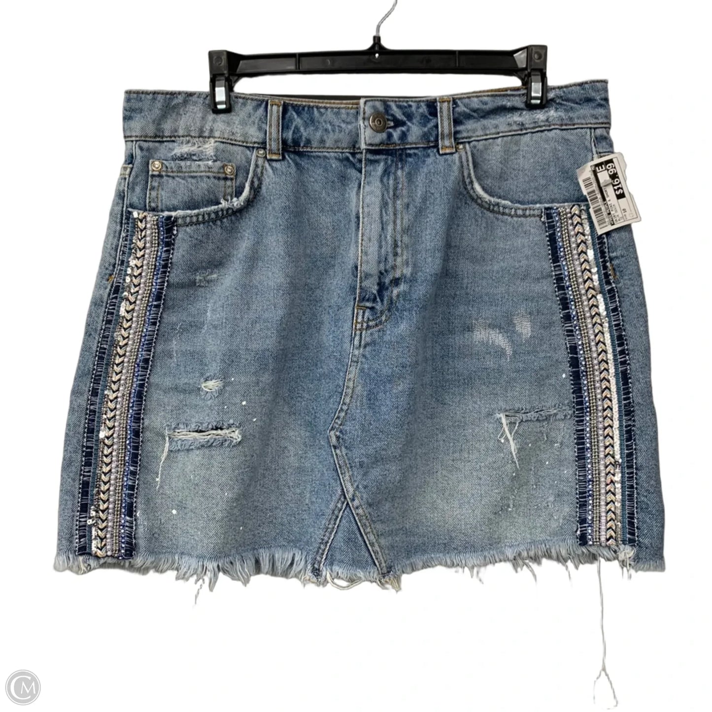 Skirt Mini & Short By Free People In Blue Denim, Size: 10