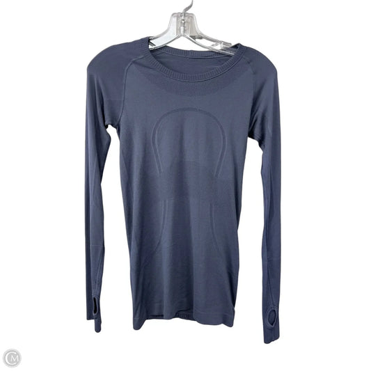 Athletic Top Long Sleeve Crewneck By Lululemon In Navy, Size: 4