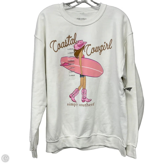 Sweatshirt Crewneck By Simply Southern In White, Size: L