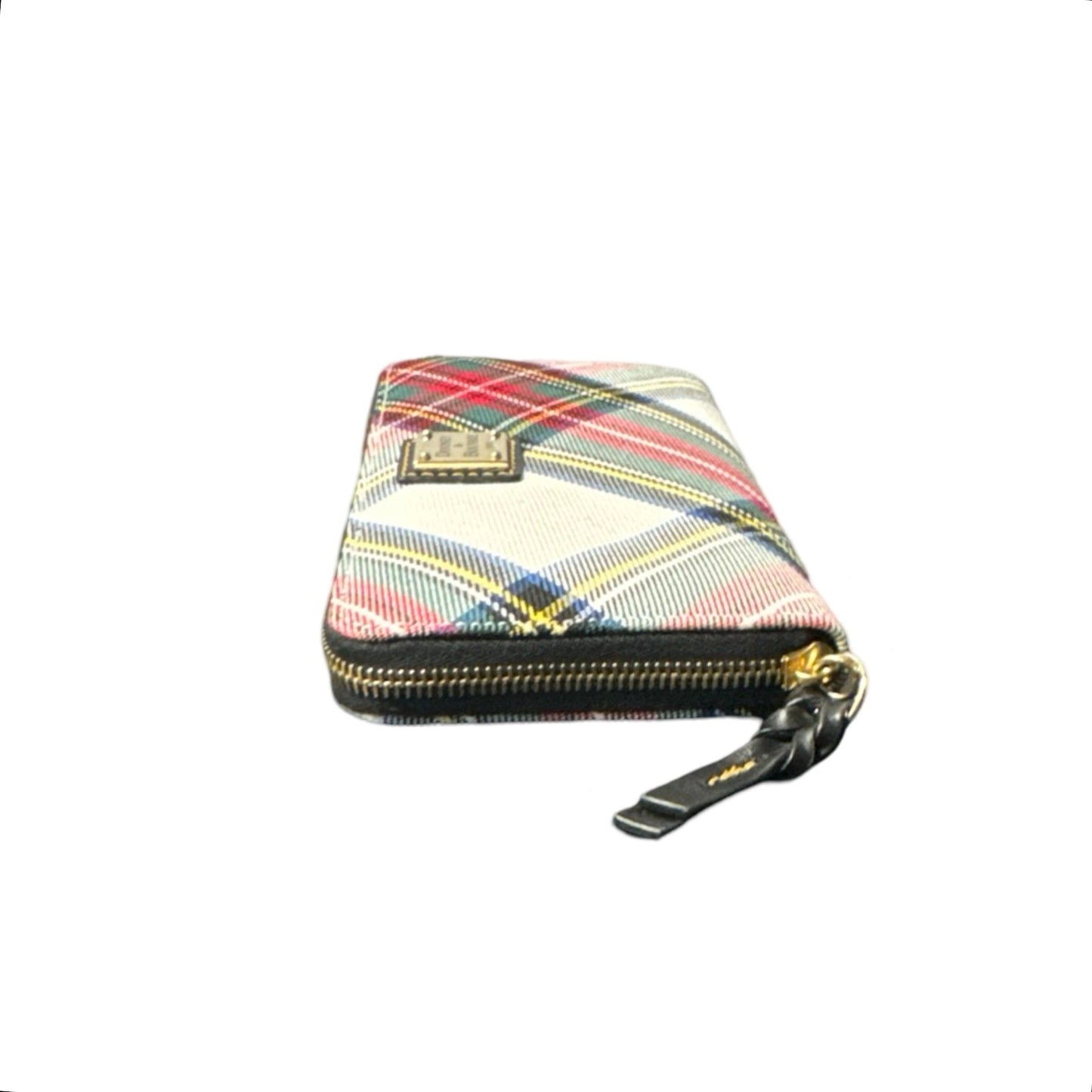 Plaid Wallet Designer Dooney And Bourke, Size Medium