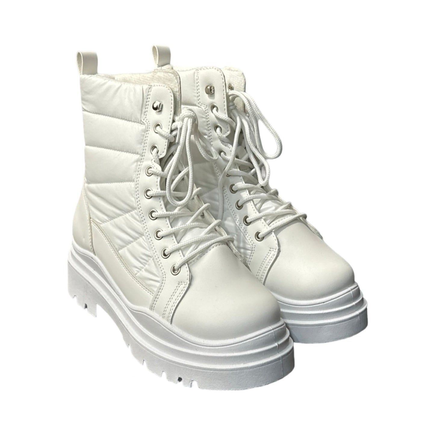 Boots Combat By Fashion Nova In White, Size: 7.5