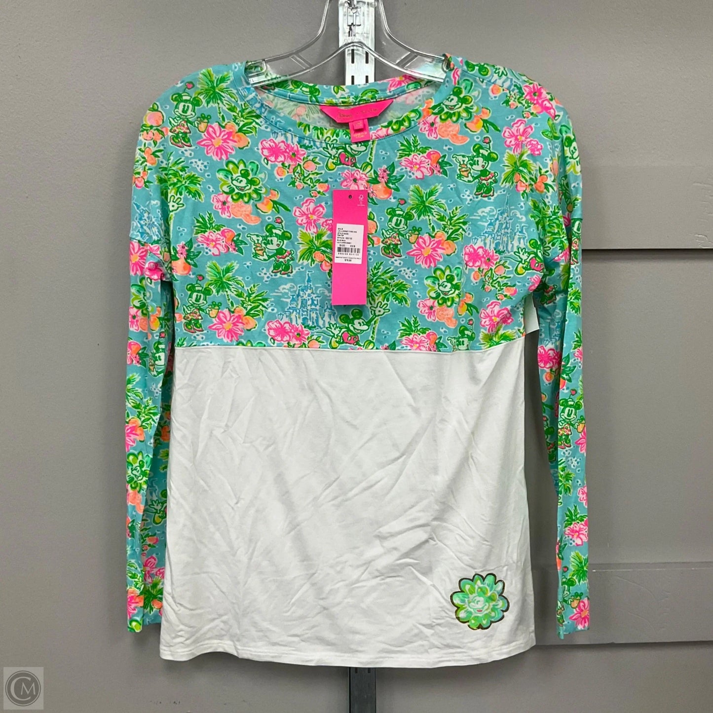 Top Long Sleeve Designer By Disney x Lilly Pulitzer In Floral Print, Size: Xxs