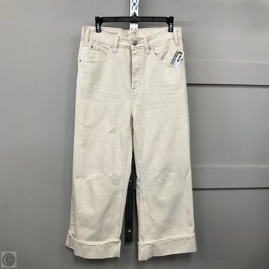 Jeans Wide Leg By Universal Thread In Cream Denim, Size: 4