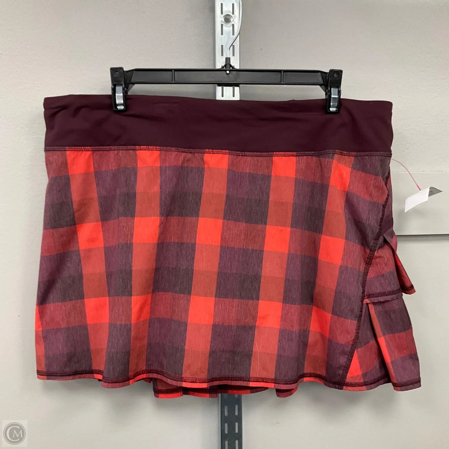 Athletic Skort By Lululemon In Plaid Pattern, Size: 12l