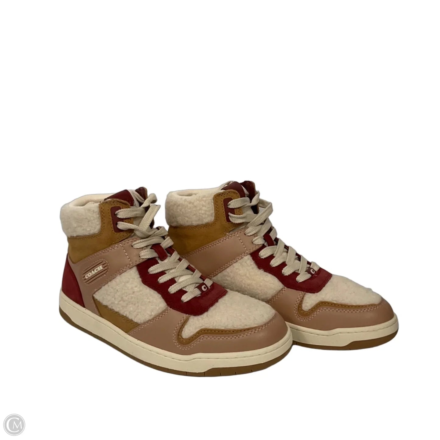 Shoes Designer By Coach In Cream & Pink, Size: 7.5