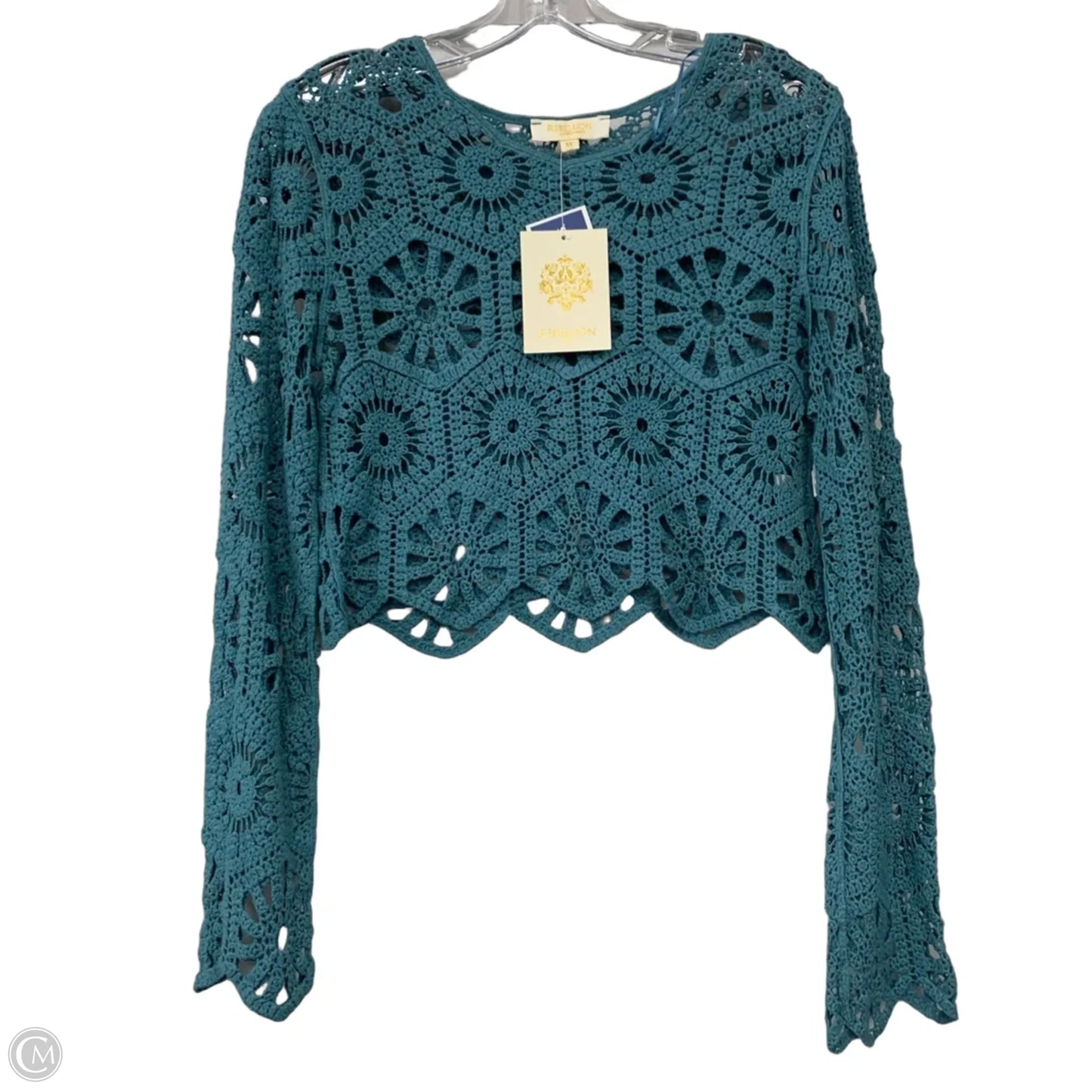 Top Long Sleeve By Rebellion In Teal, Size: Xs