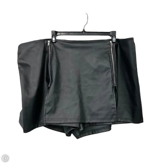 Skort By Shein In Black, Size: 3x