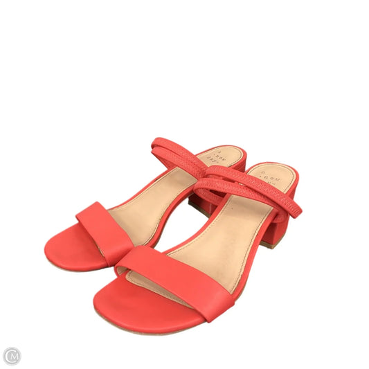 Sandals Heels Block By A New Day In Coral, Size: 6.5