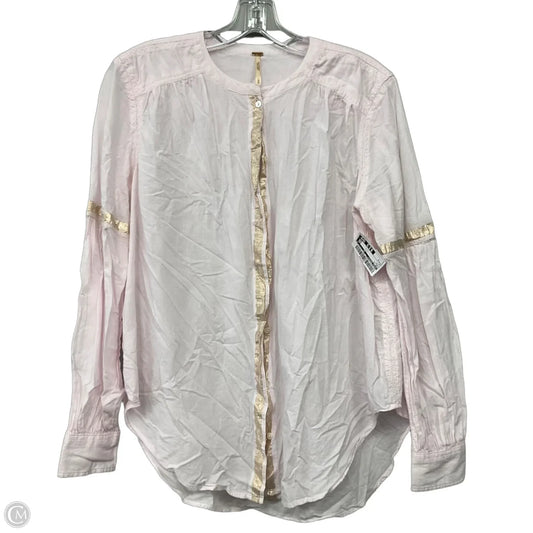 Top Long Sleeve By Free People In Pink, Size: S