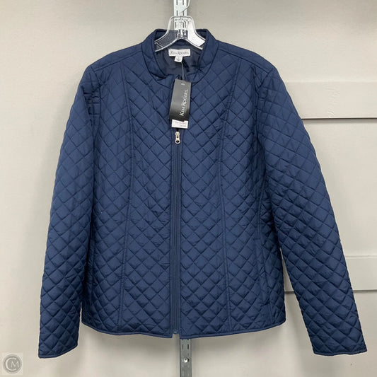 Jacket Puffer & Quilted By Kim Rogers In Navy, Size: L