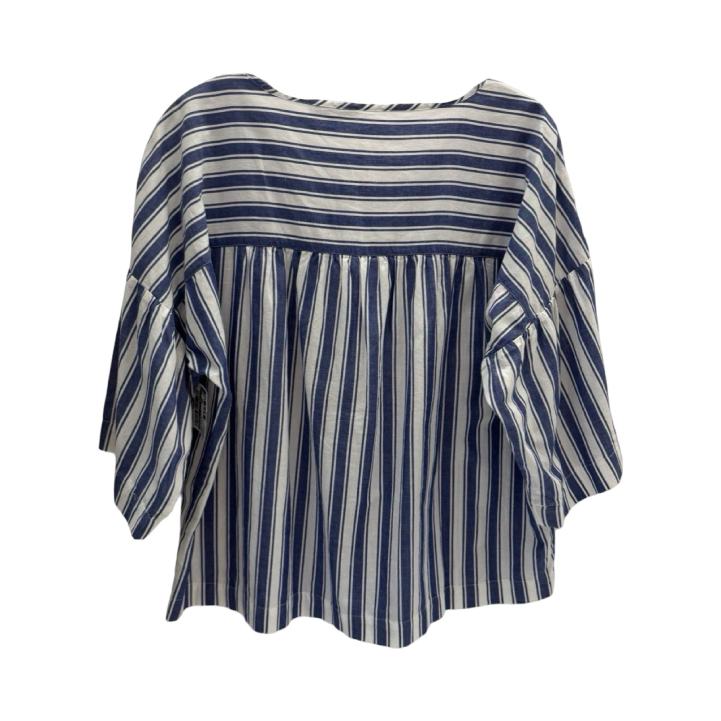 Blue & White Top 3/4 Sleeve Madewell, Size Xl