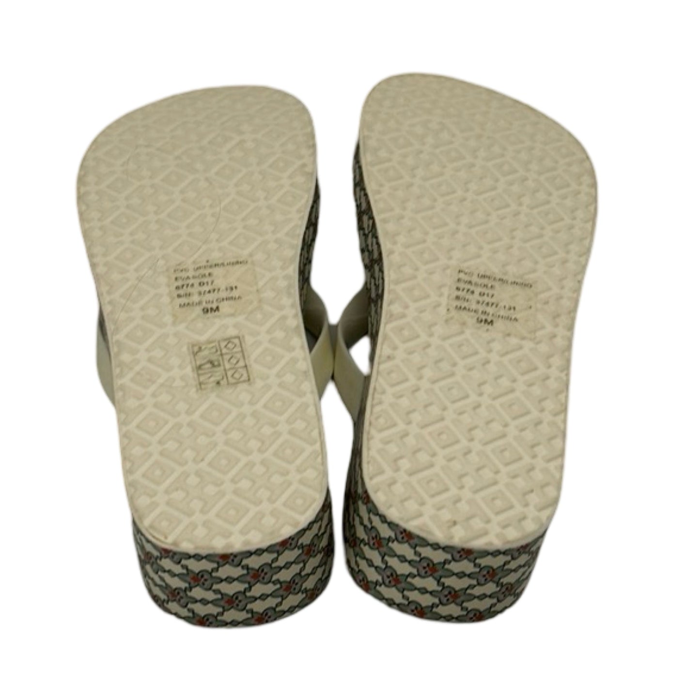 Multi-colored Sandals Flip Flops Designer Tory Burch, Size 9