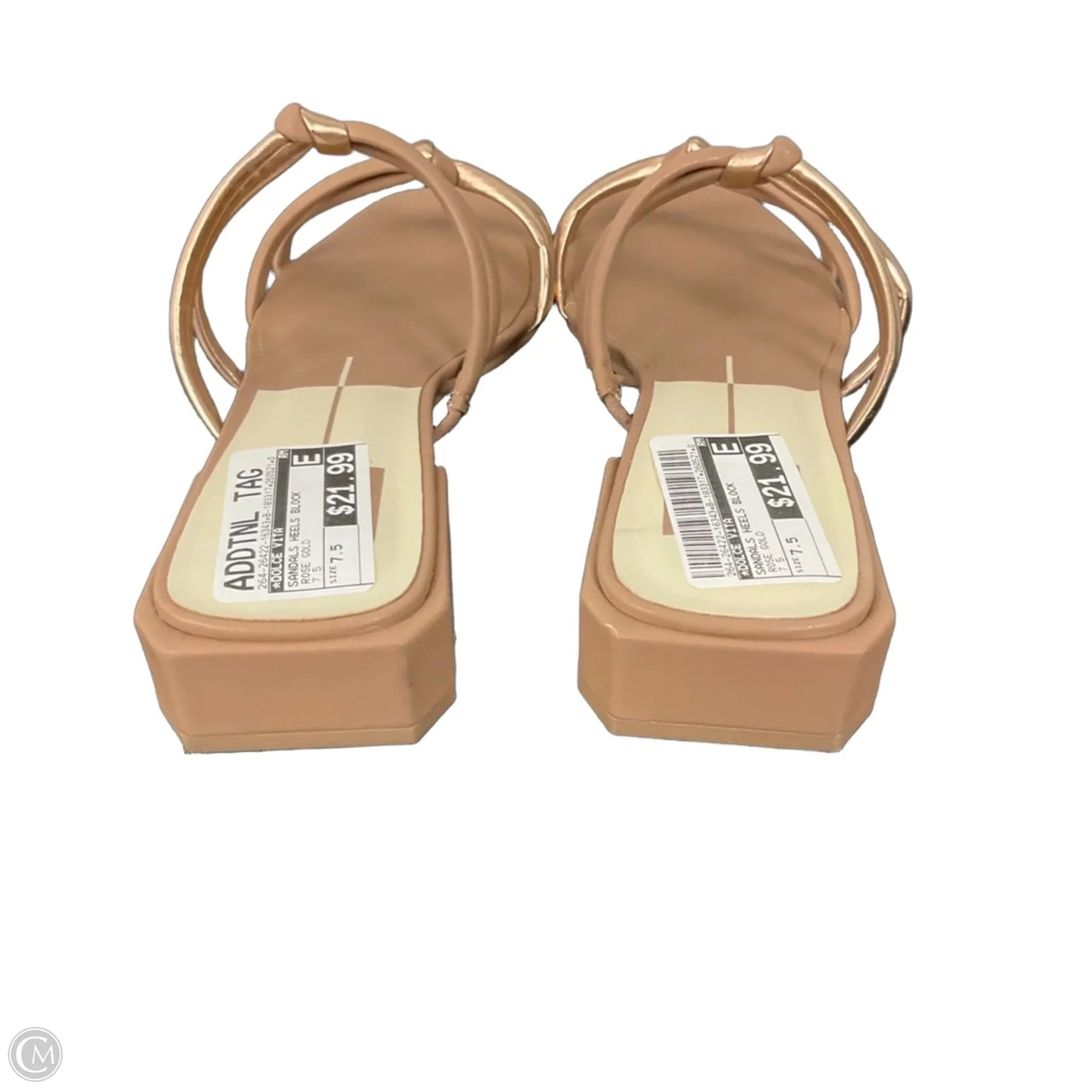 Sandals Heels Block By Dolce Vita In Rose Gold, Size: 7.5