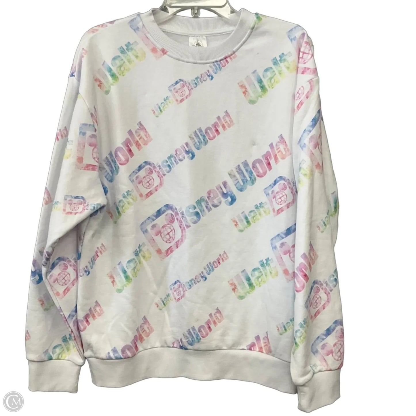 Sweatshirt Crewneck By Disney In White, Size: M