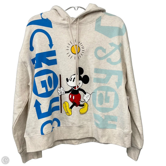 Sweatshirt Hoodie By Disney In Beige, Size: L