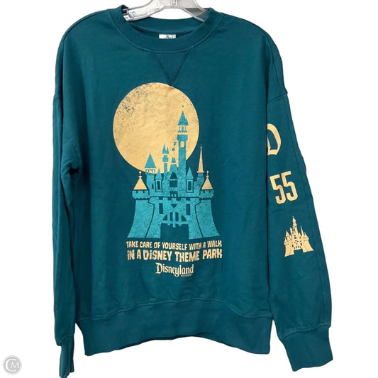 Sweatshirt Crewneck By Disney In Teal, Size: S