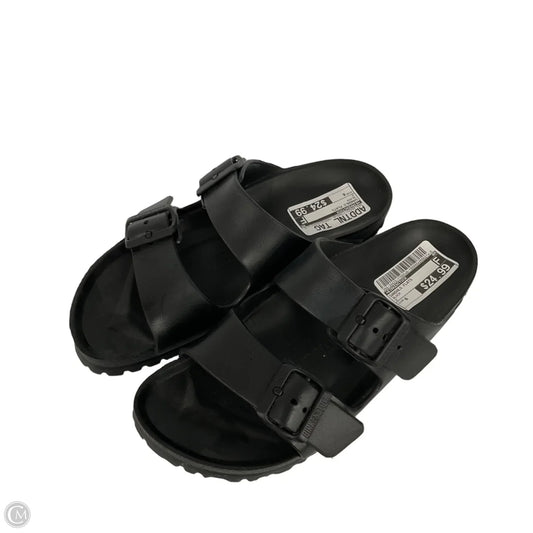 Sandals Flats By Birkenstock In Black, Size: 6