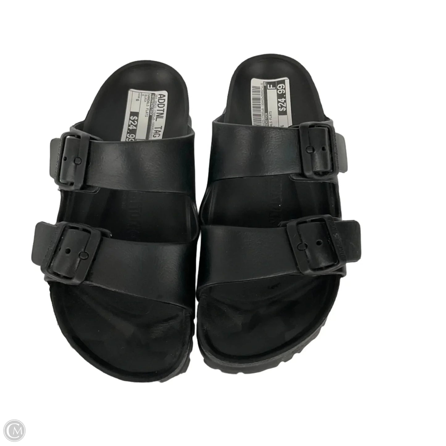 Sandals Flats By Birkenstock In Black, Size: 6