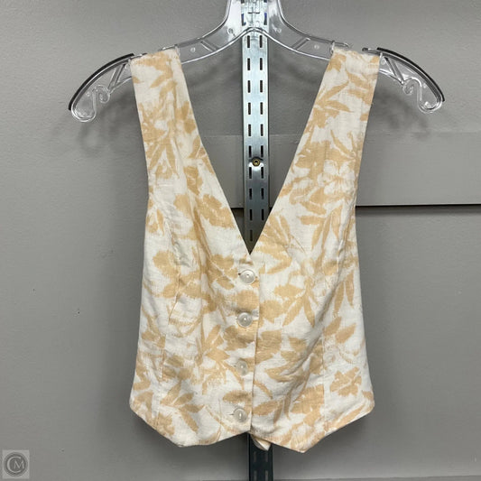Top Sleeveless By Abercrombie And Fitch In Tan & White, Size: S